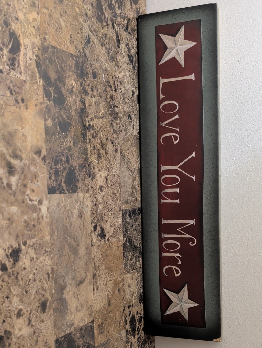 Love You More Rustic Red Wall Sign by